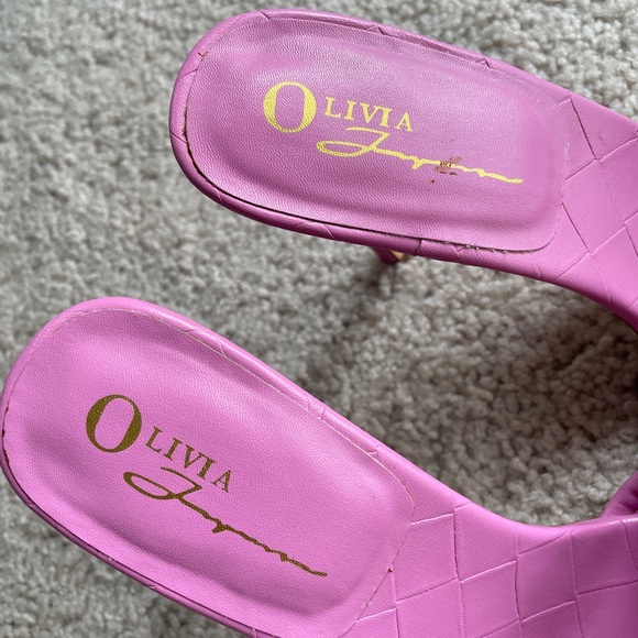 Olivia Ferguson Quilted Woven Lilac Purple High Heels, Size 7.5 Open Square Toe - Picture 11 of 15